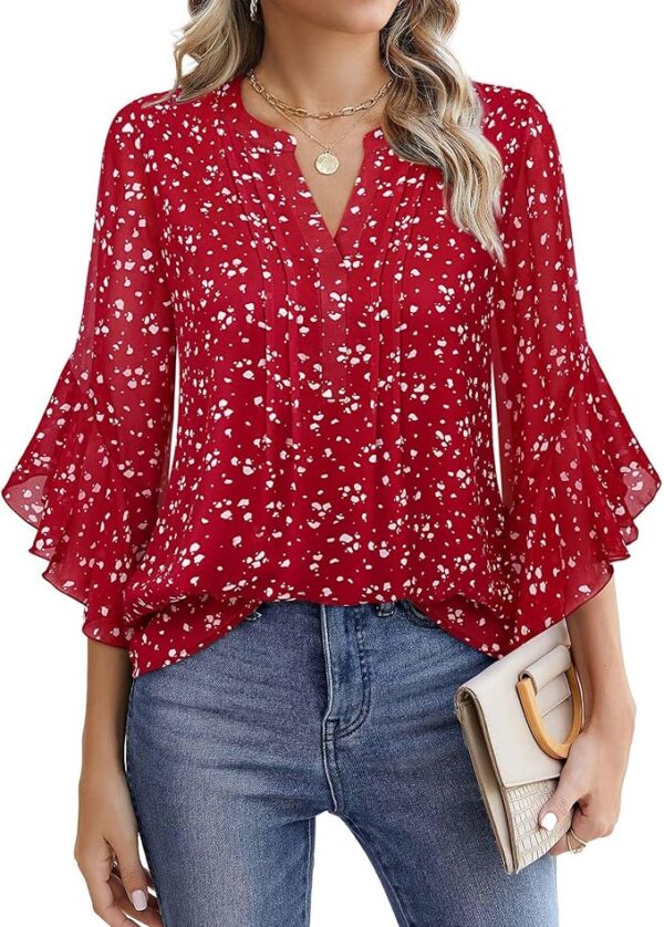 3/4 Sleeve Tops Dressy Casual Business Work Blouses